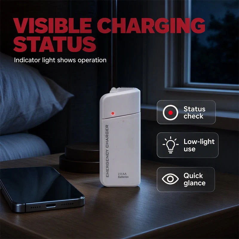 Portable Emergency Phone Charger AA Battery Powered Power Bank with LED Flashlight
