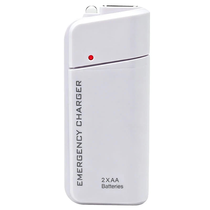 Portable Emergency Phone Charger AA Battery Powered Power Bank with LED Flashlight